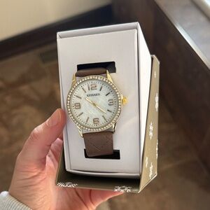 Kessaris Gold and Brown Women's Watch